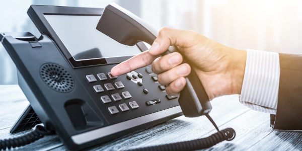 Communication support, call center and customer service help desk. Using a telephone keypad.